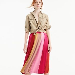 NWT J.Crew Micro Pleated Ombre Skirt Midi